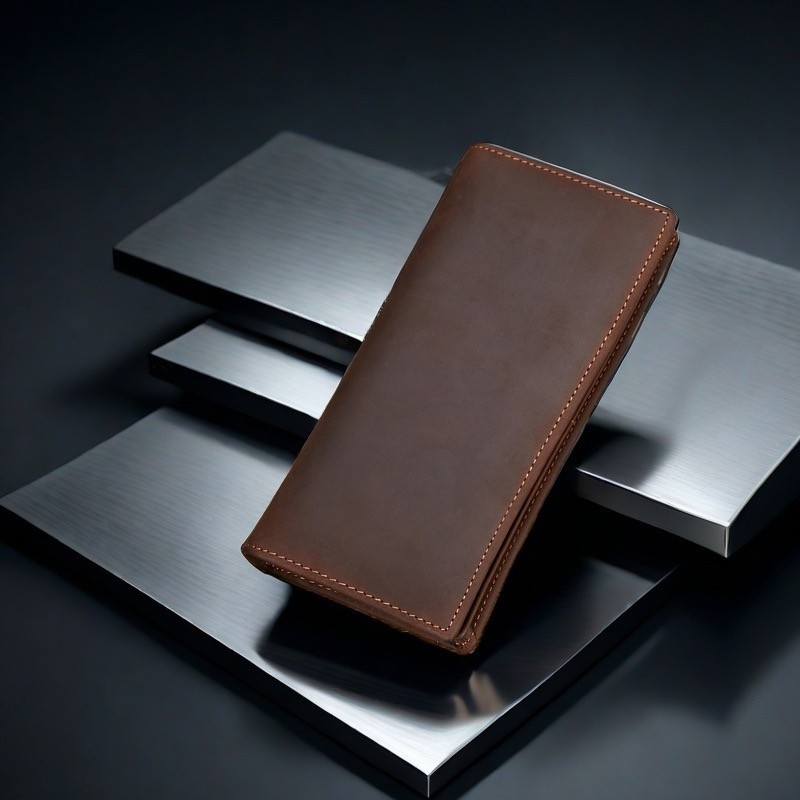 Чоловіче шкіряне портмоне Howard темно-коричневе - 12 фото