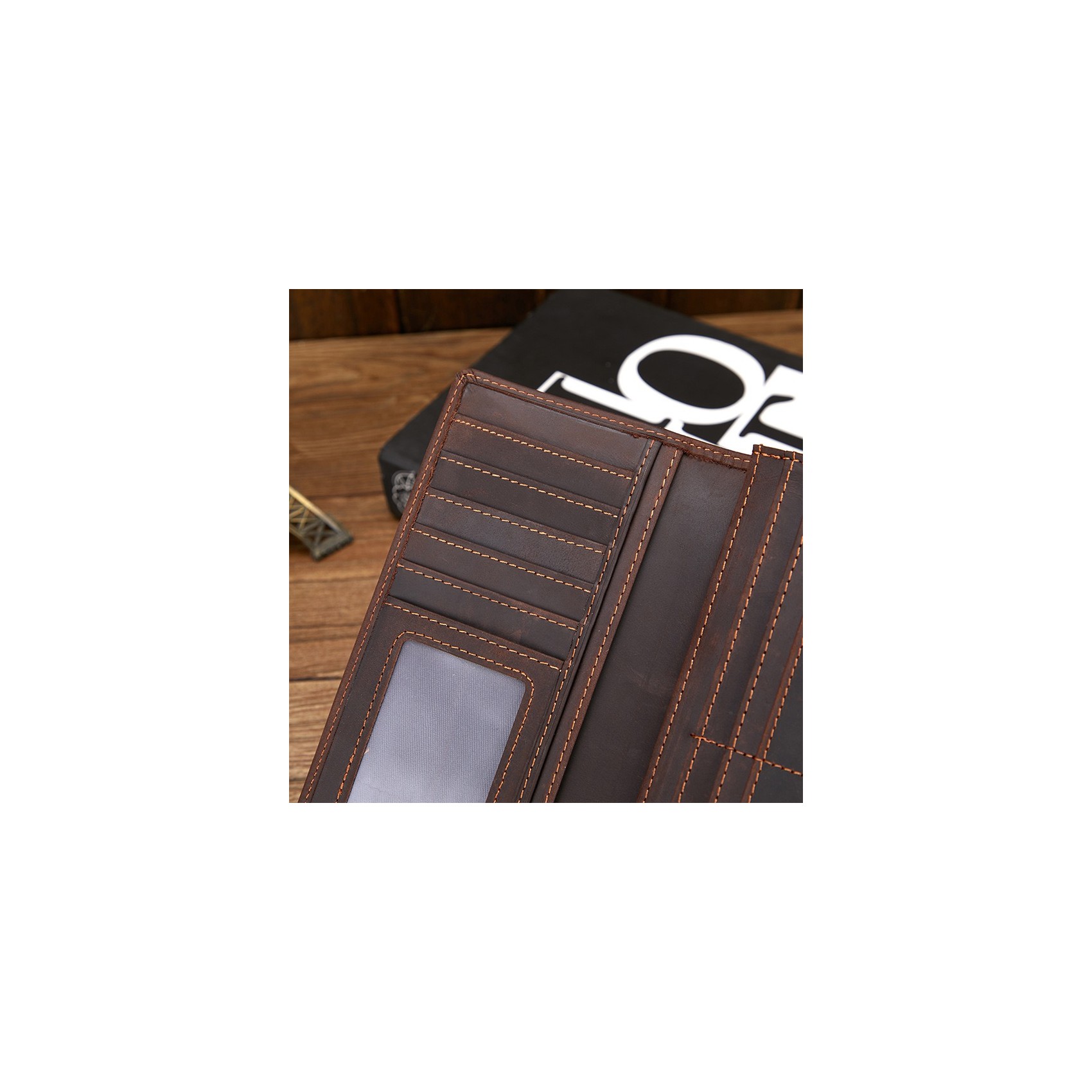 Мужское кожаное портмоне Howard темно-коричневое