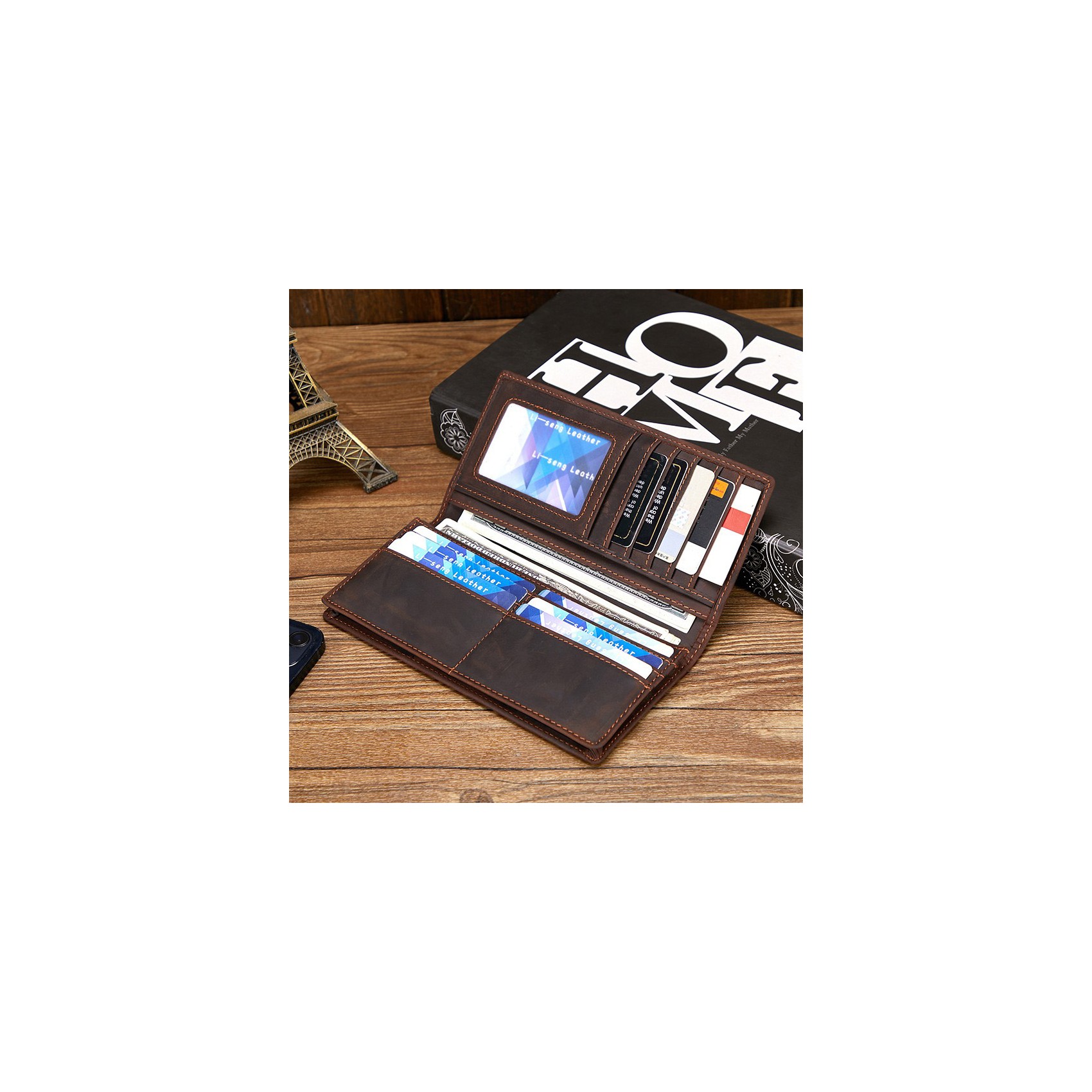 Мужское кожаное портмоне Howard темно-коричневое