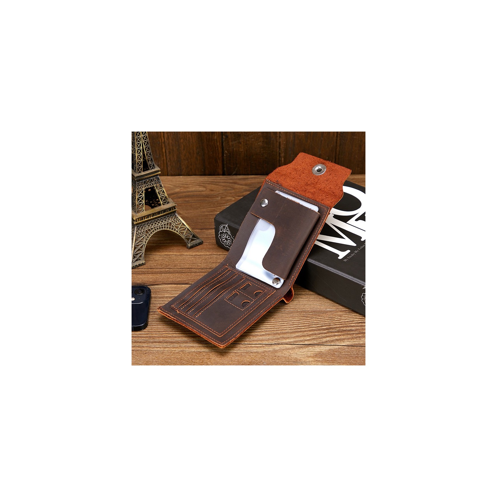 Чоловічий шкіряний гаманець Delroy темно-коричневий