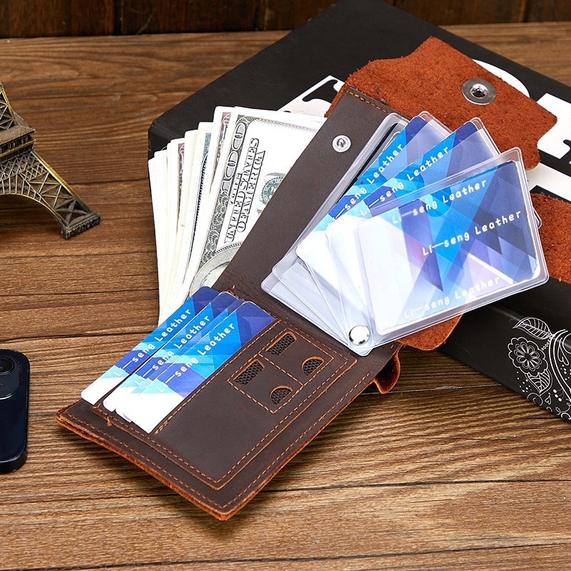 Мужской кожаный кошелек Delroy темно-коричневый - 3 фото