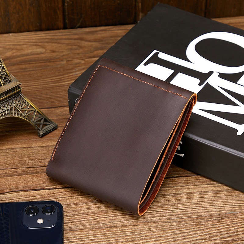 Чоловічий шкіряний гаманець Delroy темно-коричневий - 10 фото