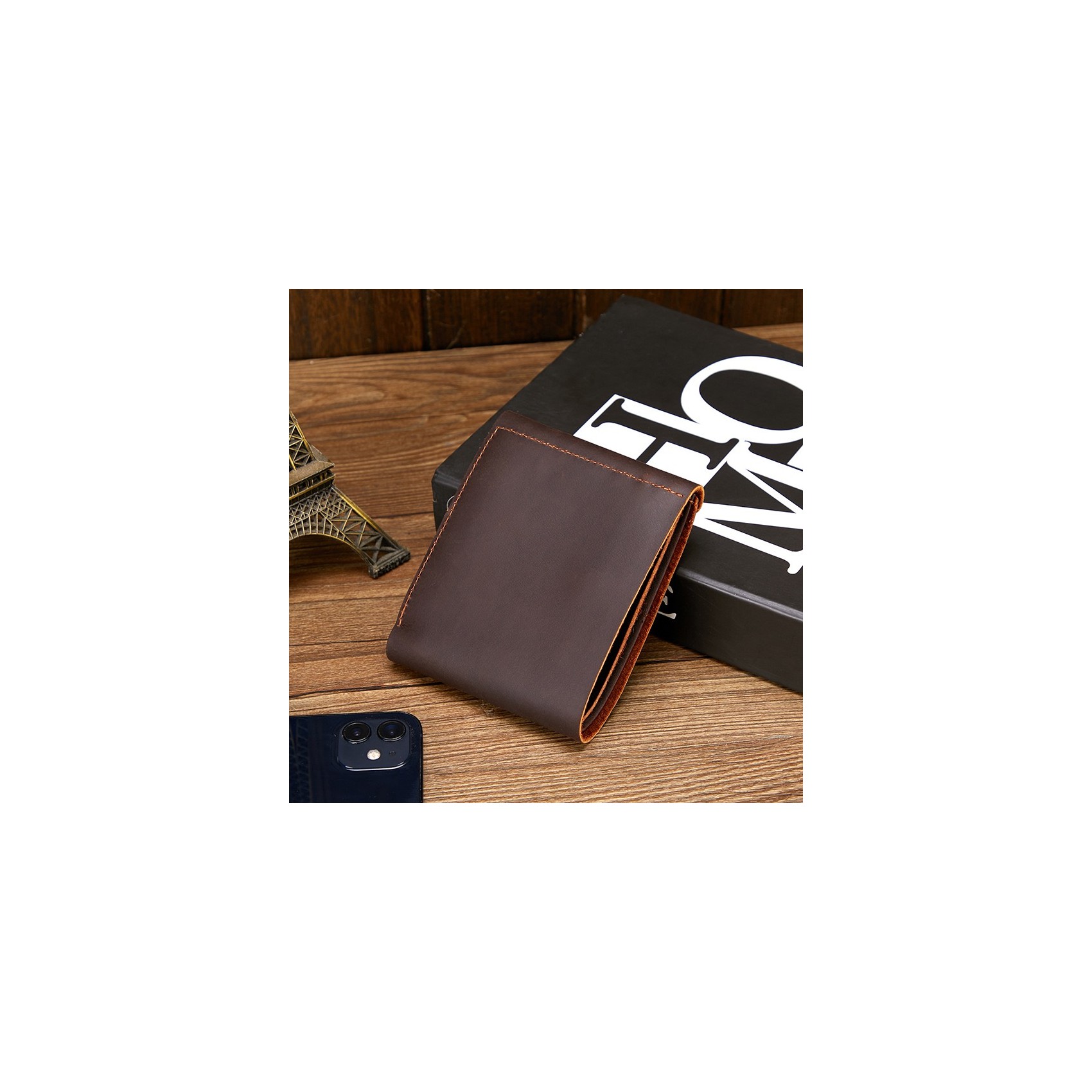 Мужской кожаный кошелек Delroy темно-коричневый