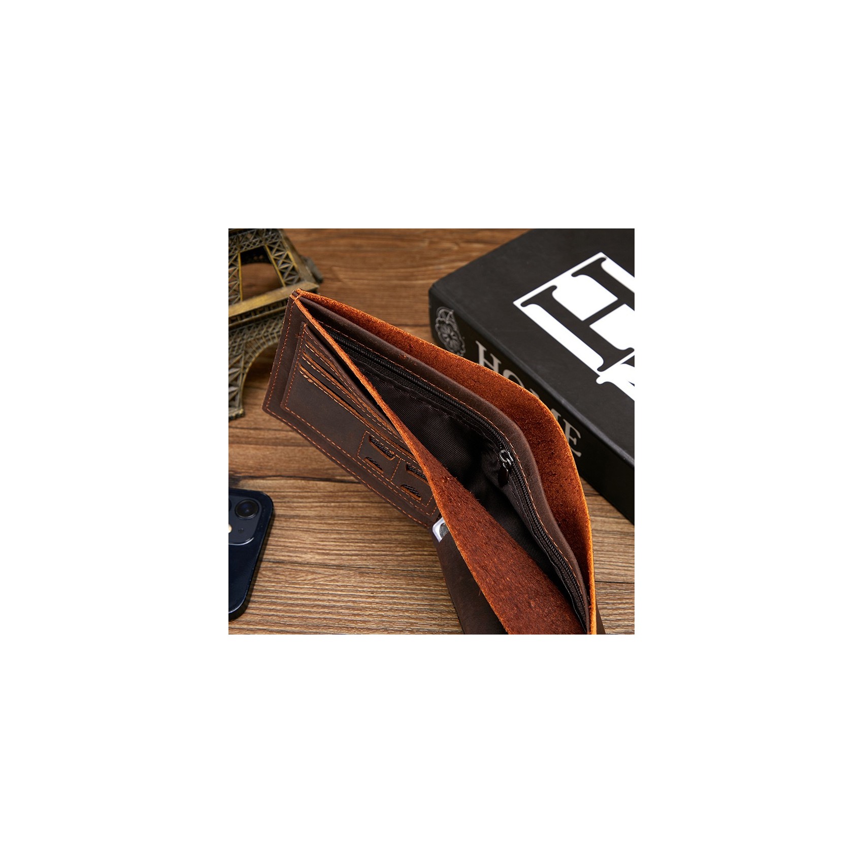 Чоловічий шкіряний гаманець Delroy темно-коричневий