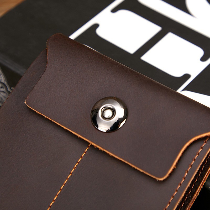 Мужской кожаный кошелек Delroy темно-коричневый - 9 фото