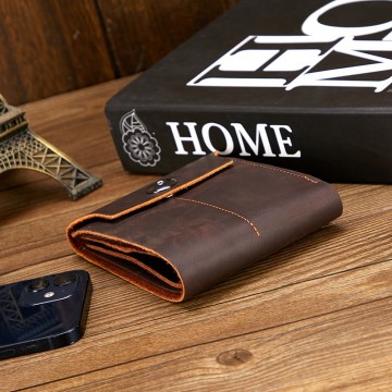Чоловічий шкіряний гаманець Delroy темно-коричневий фото