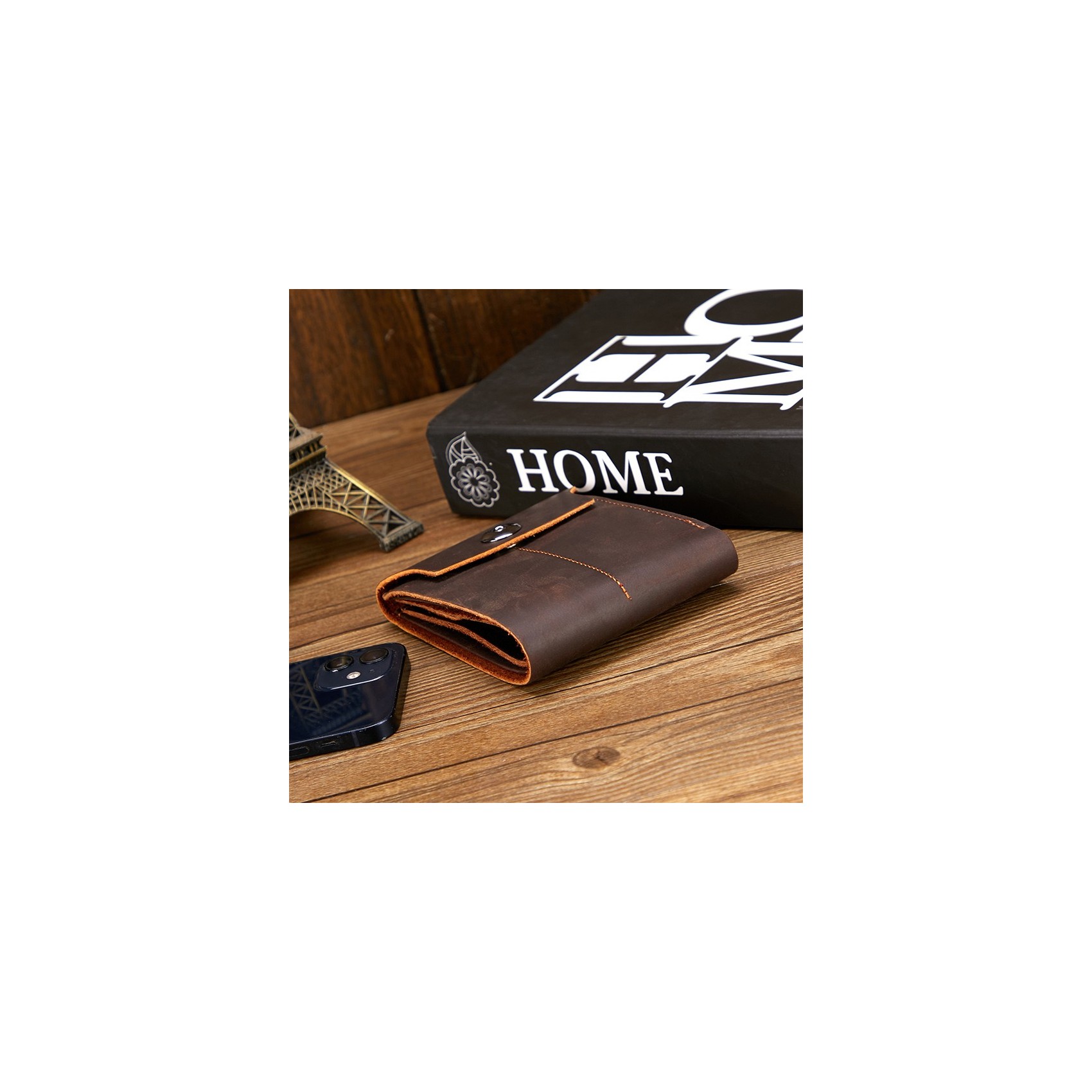 Мужской кожаный кошелек Delroy темно-коричневый