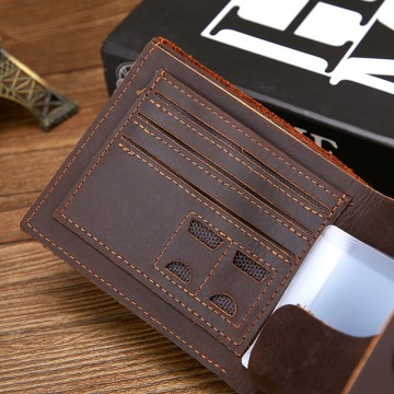 Чоловічий шкіряний гаманець Delroy темно-коричневий фото