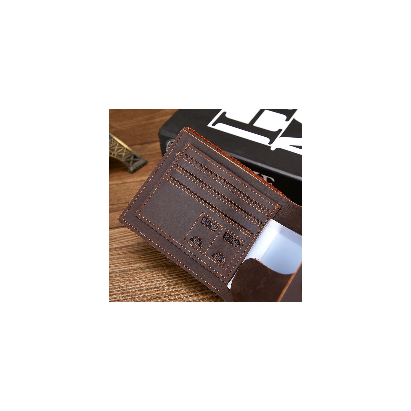 Чоловічий шкіряний гаманець Delroy темно-коричневий