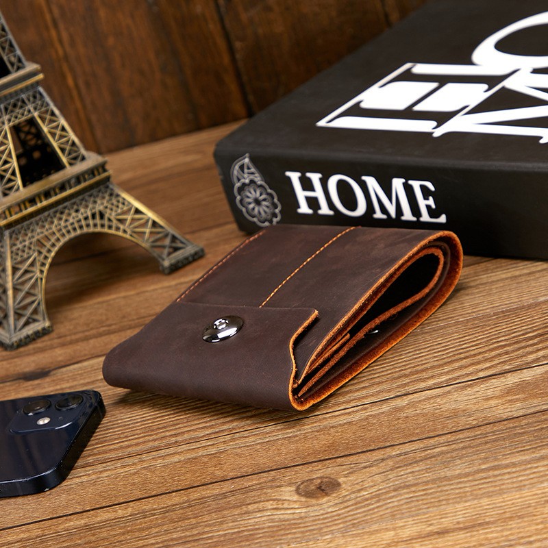 Мужской кожаный кошелек Delroy темно-коричневый - 11 фото