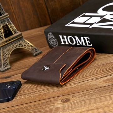 Чоловічий шкіряний гаманець Delroy темно-коричневий фото