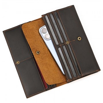 Мужское кожаное портмоне Mortimer темно-коричневое фото