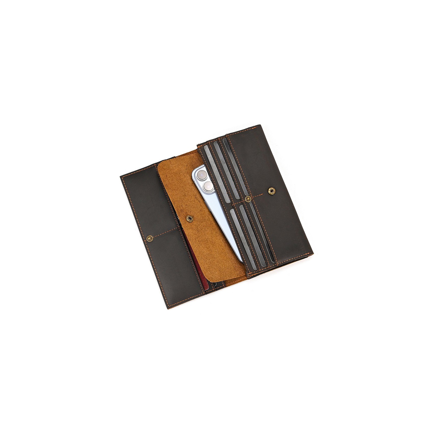 Мужское кожаное портмоне Mortimer темно-коричневое