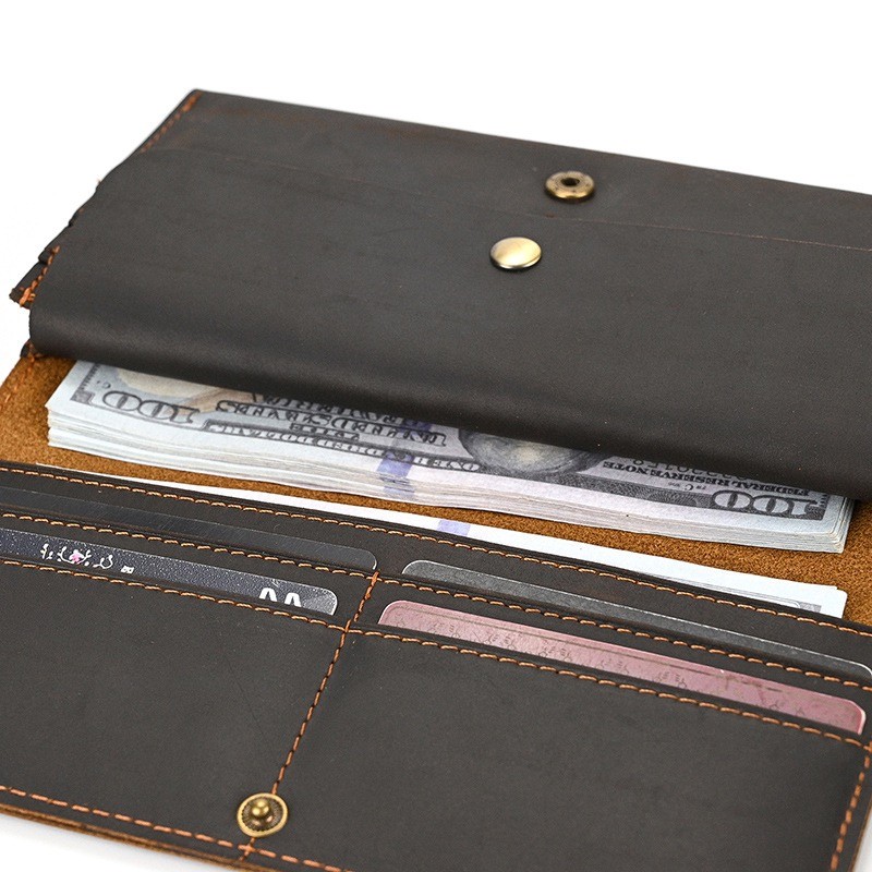 Чоловіче шкіряне портмоне Mortimer темно-коричневе - 7 фото