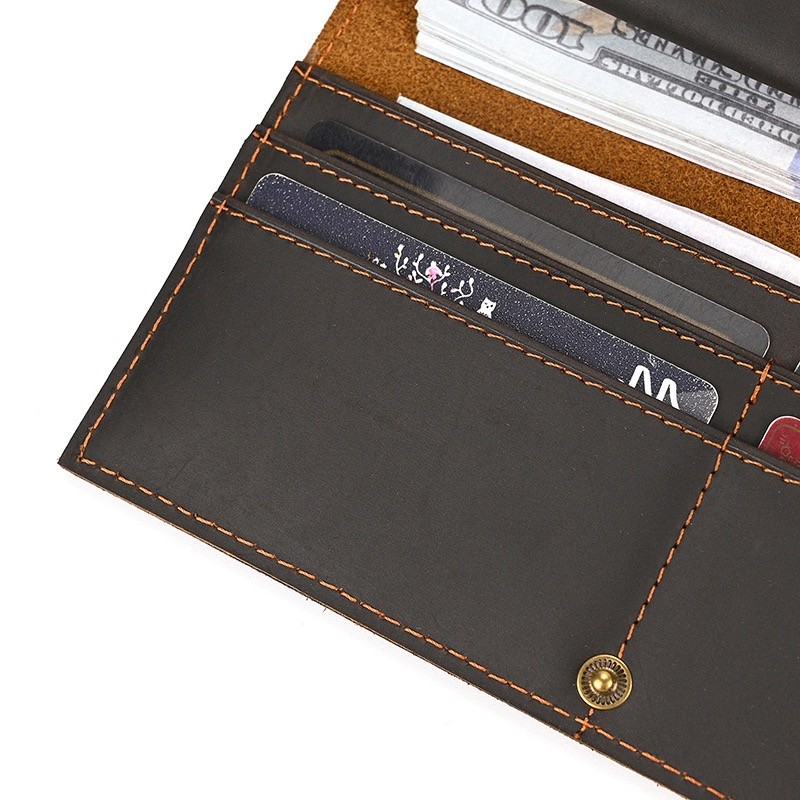 Мужское кожаное портмоне Mortimer темно-коричневое - 8 фото