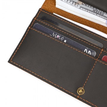 Чоловіче шкіряне портмоне Mortimer темно-коричневе фото