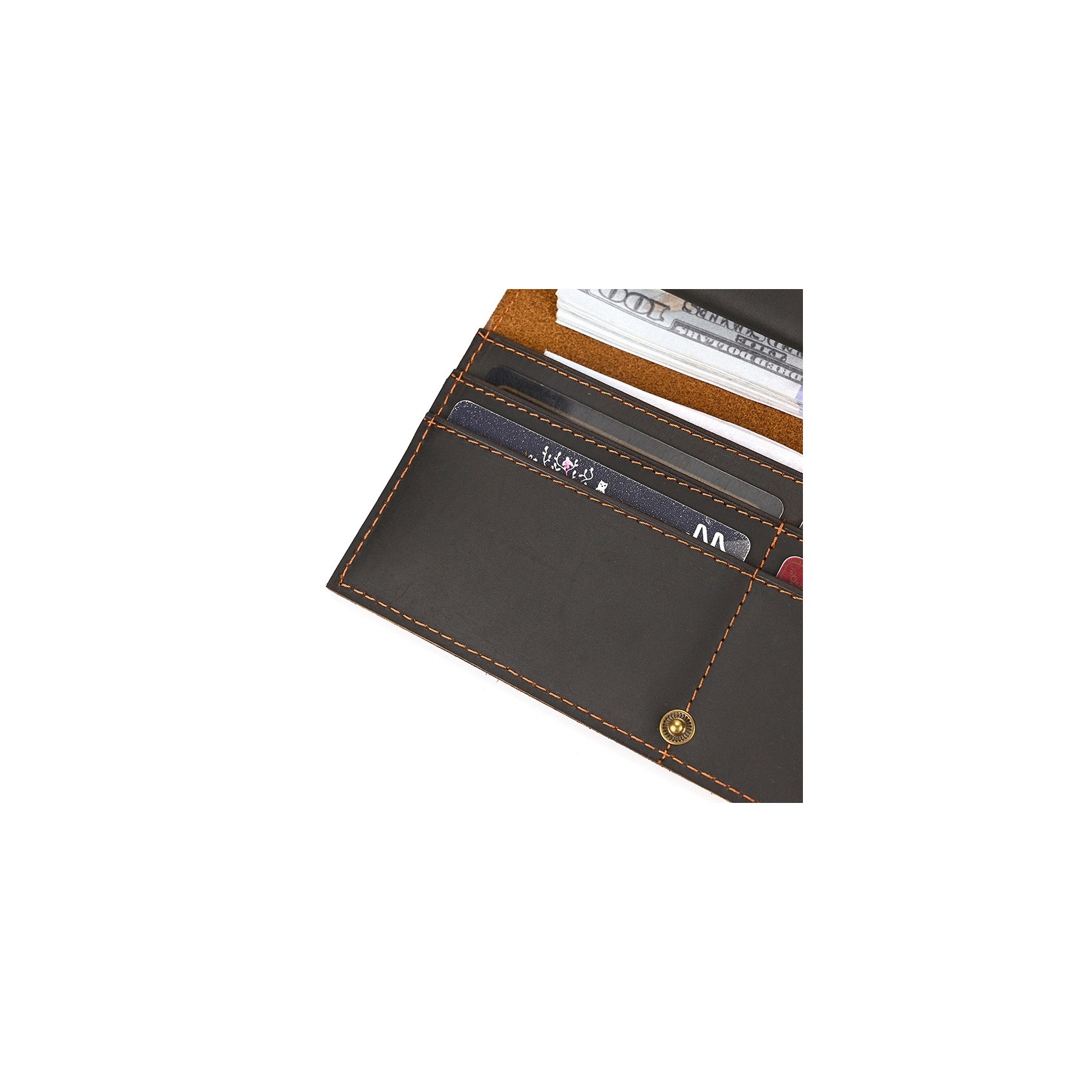 Мужское кожаное портмоне Mortimer темно-коричневое