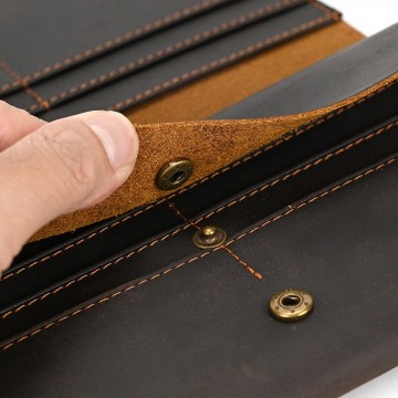 Чоловіче шкіряне портмоне Mortimer темно-коричневе фото