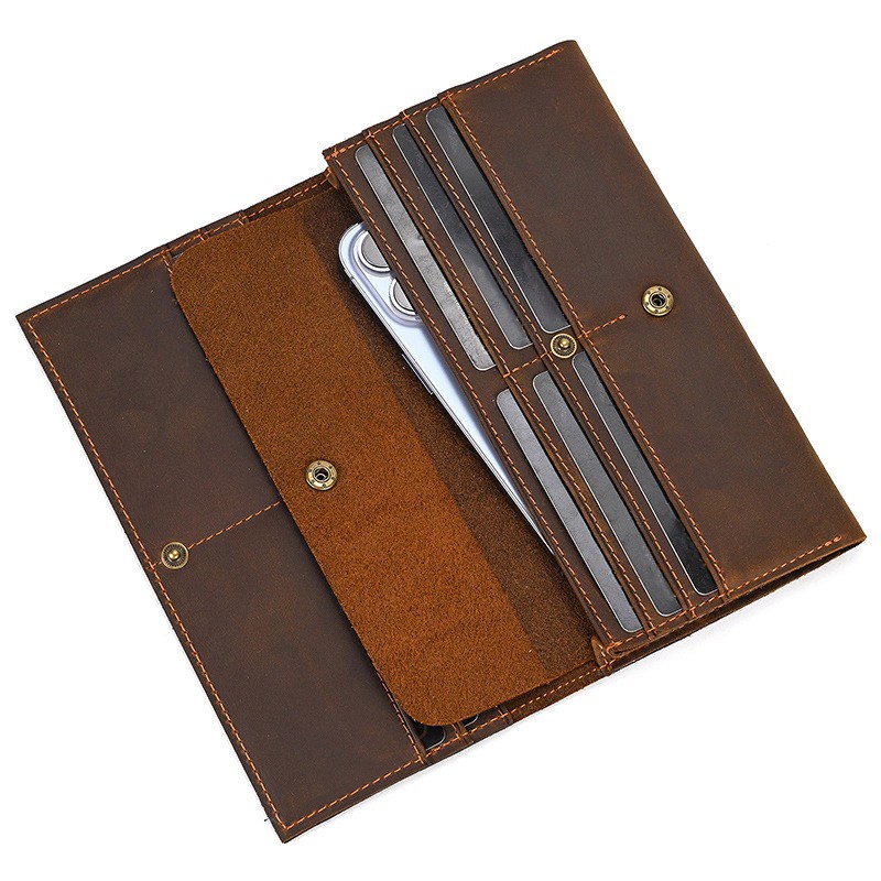 Мужское кожаное портмоне Mortimer коричневое - 3 фото