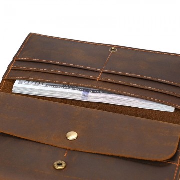 Мужское кожаное портмоне Mortimer коричневое фото