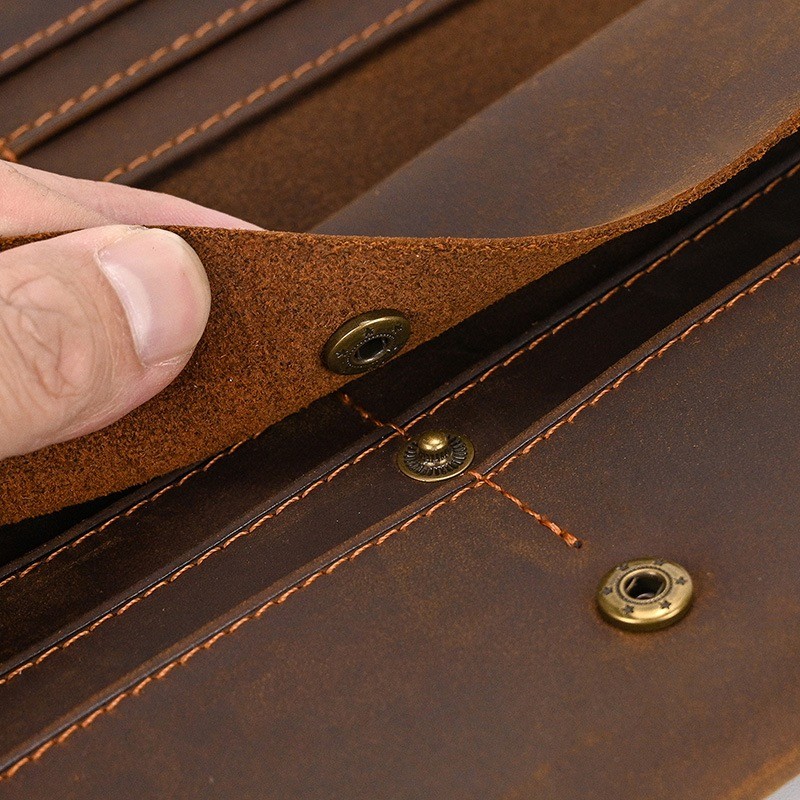 Мужское кожаное портмоне Mortimer коричневое - 11 фото