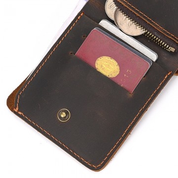 Чоловічий шкіряний гаманець Grahame темно-коричневий фото