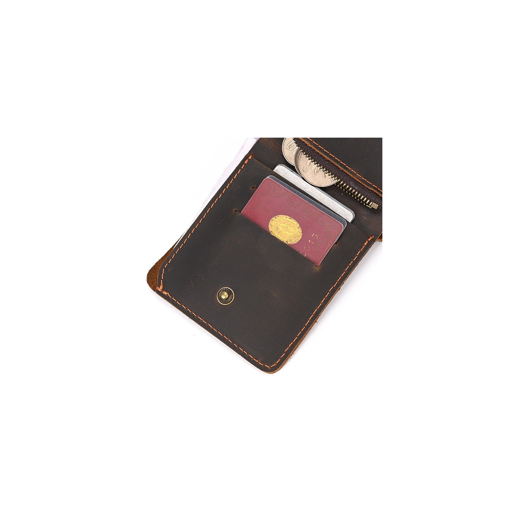 Чоловічий шкіряний гаманець Grahame темно-коричневий