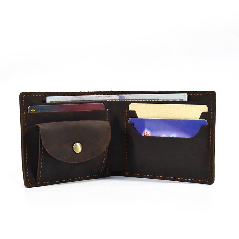 Мужской кожаный кошелек Wingfield темно-коричневый - 4 фото