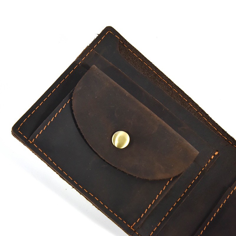 Мужской кожаный кошелек Wingfield темно-коричневый - 7 фото