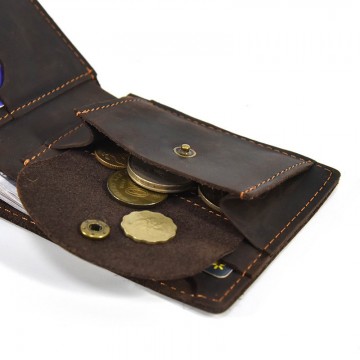 Чоловічий шкіряний гаманець Wingfield темно-коричневий фото
