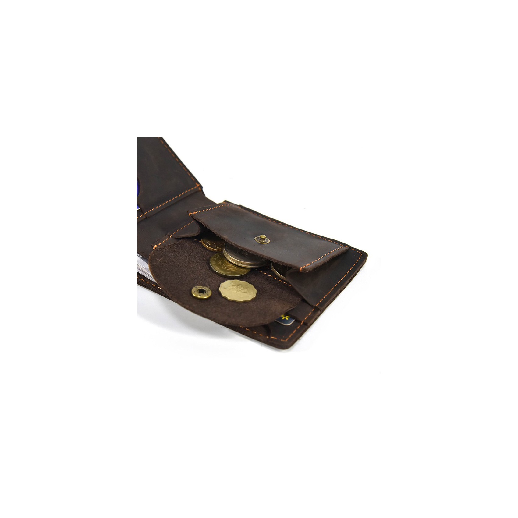 Чоловічий шкіряний гаманець Wingfield темно-коричневий