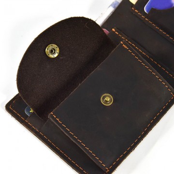 Чоловічий шкіряний гаманець Wingfield темно-коричневий фото