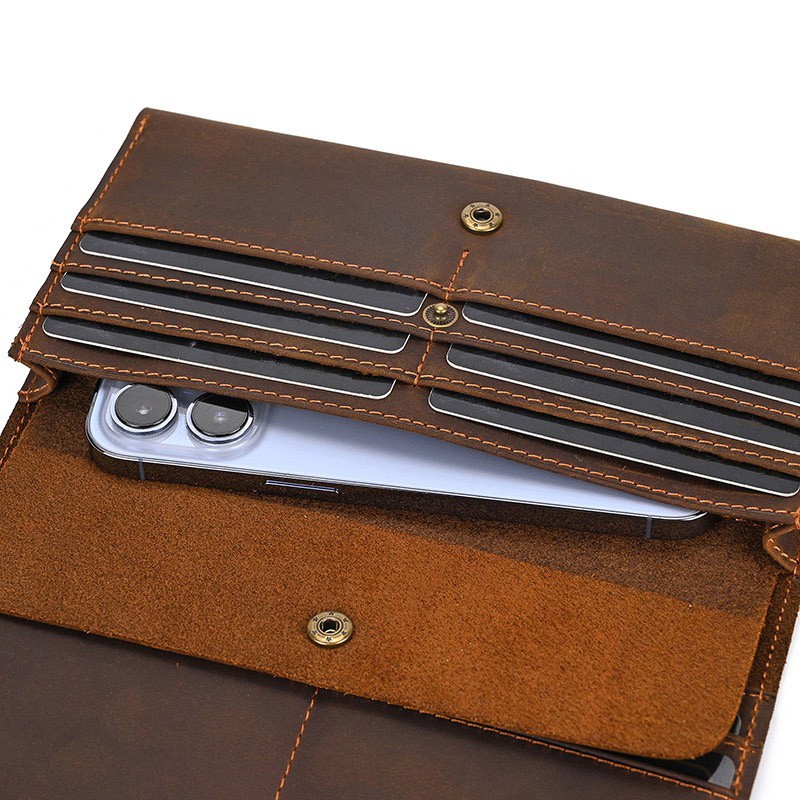 Мужское кожаное портмоне Mortimer коричневое - 14 фото