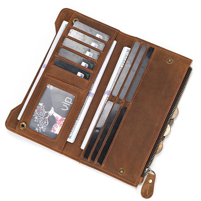 Мужское кожаное портмоне Nicolas коричневое - 2 фото