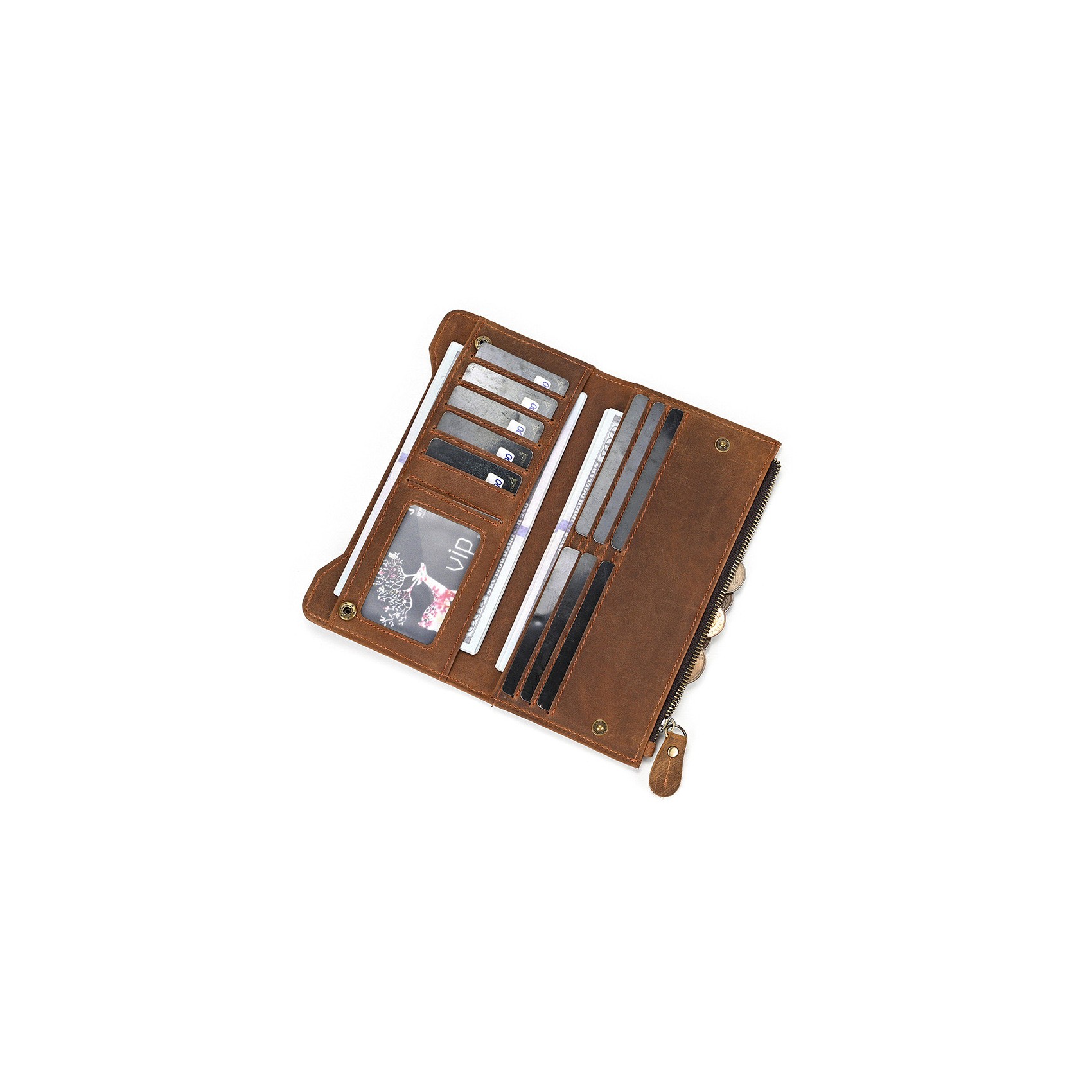 Мужское кожаное портмоне Nicolas коричневое