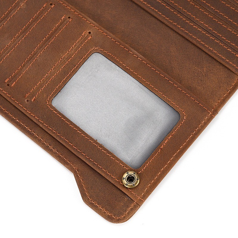 Мужское кожаное портмоне Nicolas коричневое - 5 фото