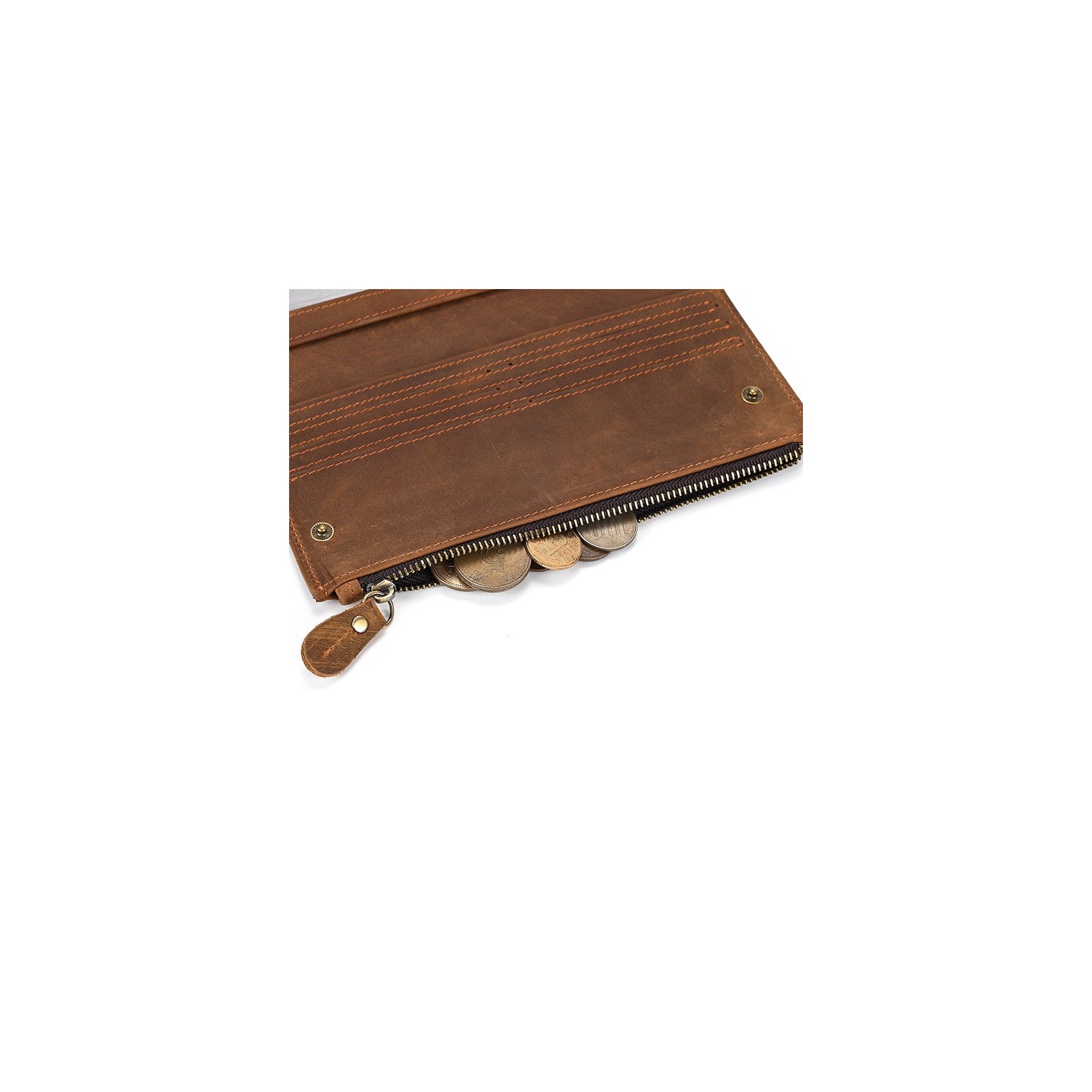 Мужское кожаное портмоне Nicolas коричневое