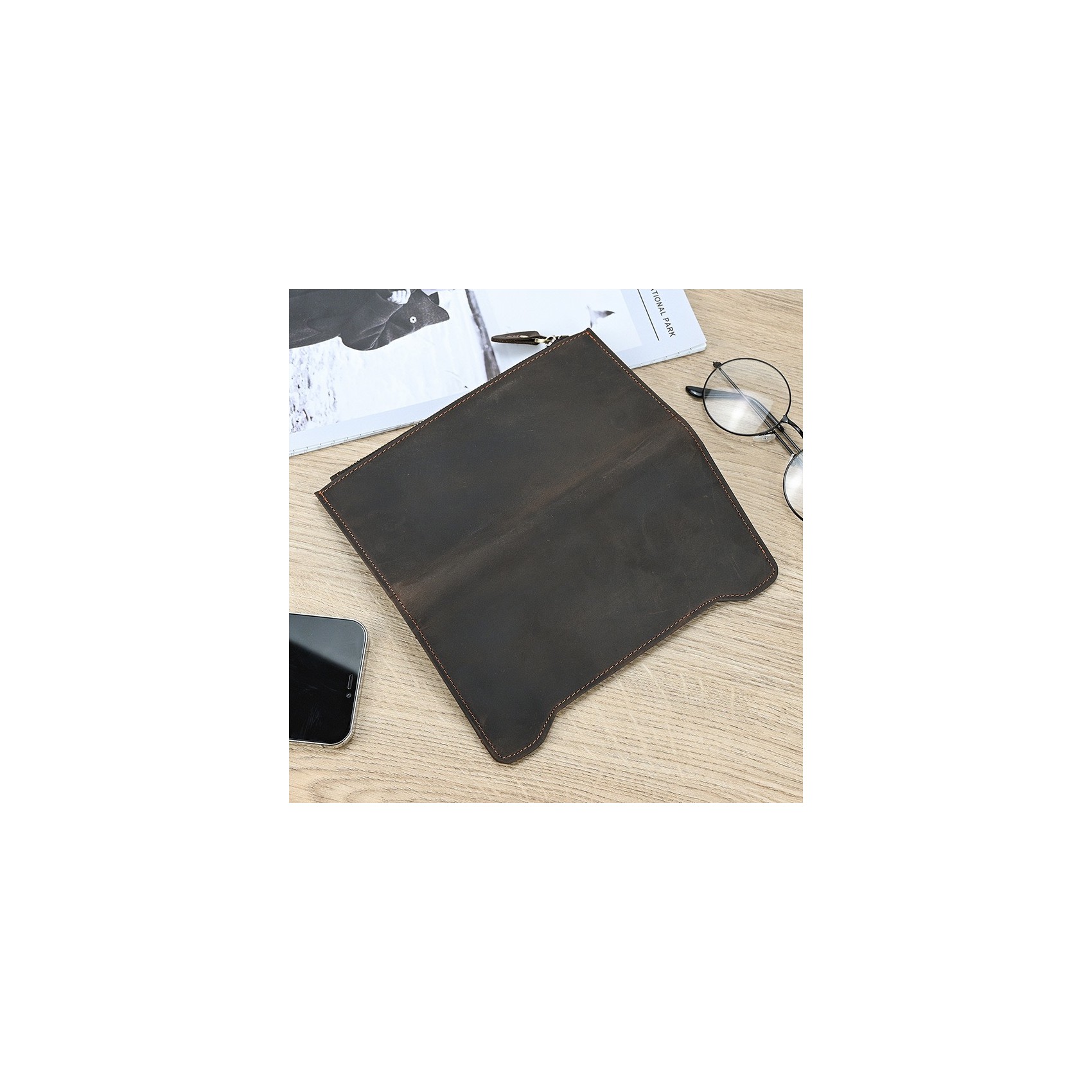 Чоловіче шкіряне портмоне Nicolas темно-коричневе