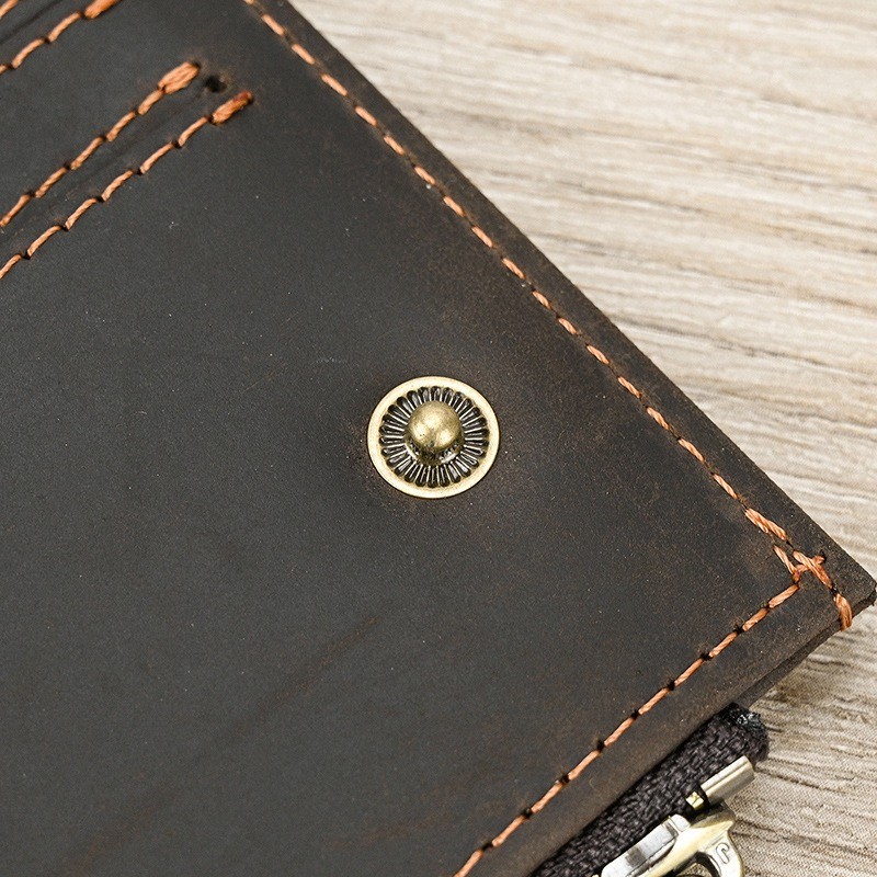 Чоловіче шкіряне портмоне Nicolas темно-коричневе - 6 фото