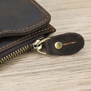 Чоловіче шкіряне портмоне Nicolas темно-коричневе фото