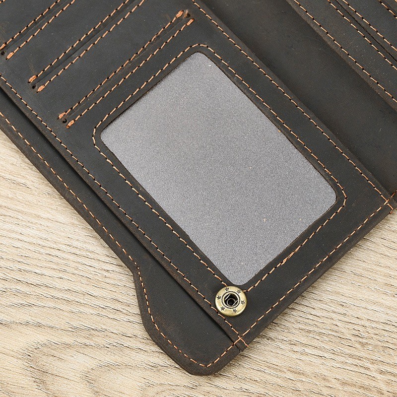 Чоловіче шкіряне портмоне Nicolas темно-коричневе - 11 фото