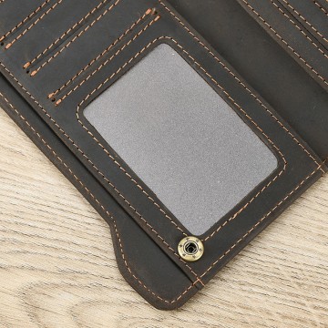 Чоловіче шкіряне портмоне Nicolas темно-коричневе фото