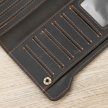 Чоловіче шкіряне портмоне Nicolas темно-коричневе фото