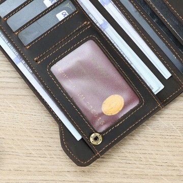 Чоловіче шкіряне портмоне Nicolas темно-коричневе фото