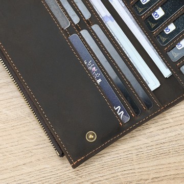 Чоловіче шкіряне портмоне Nicolas темно-коричневе фото