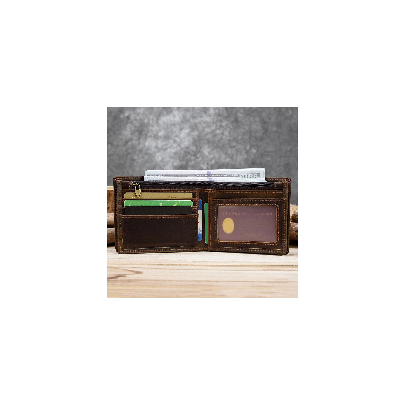 Мужской кожаный кошелек Nowel темно-коричневый