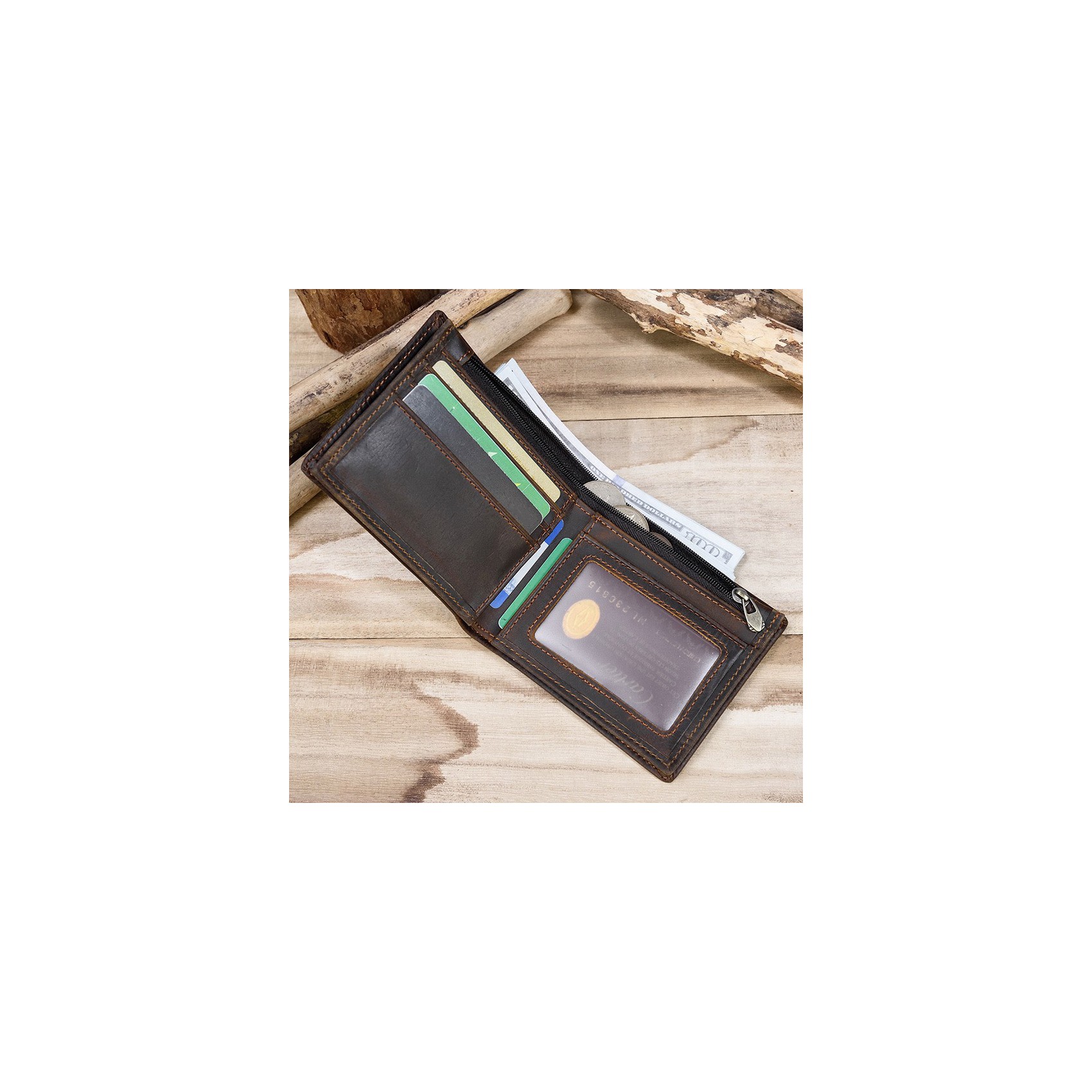 Чоловічий шкіряний гаманець Nowel темно-коричневий