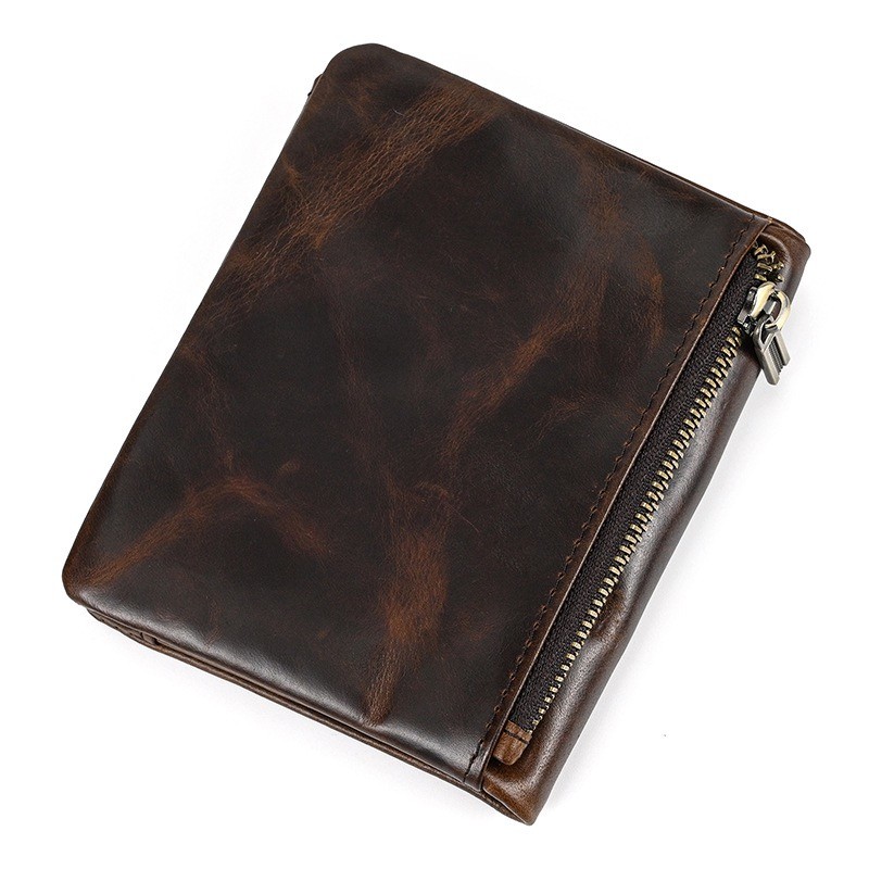 Чоловічий шкіряний гаманець Borland темно-коричневий - 10 фото