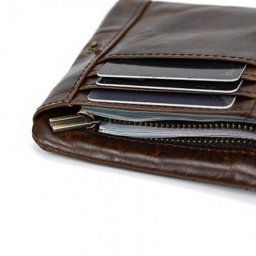 Мужской кожаный кошелек Borland темно-коричневый фото