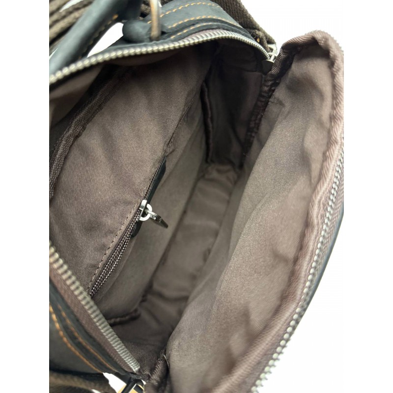 Чоловіча шкіряна сумка барсетка Edmund через плече чорна - 8 фото